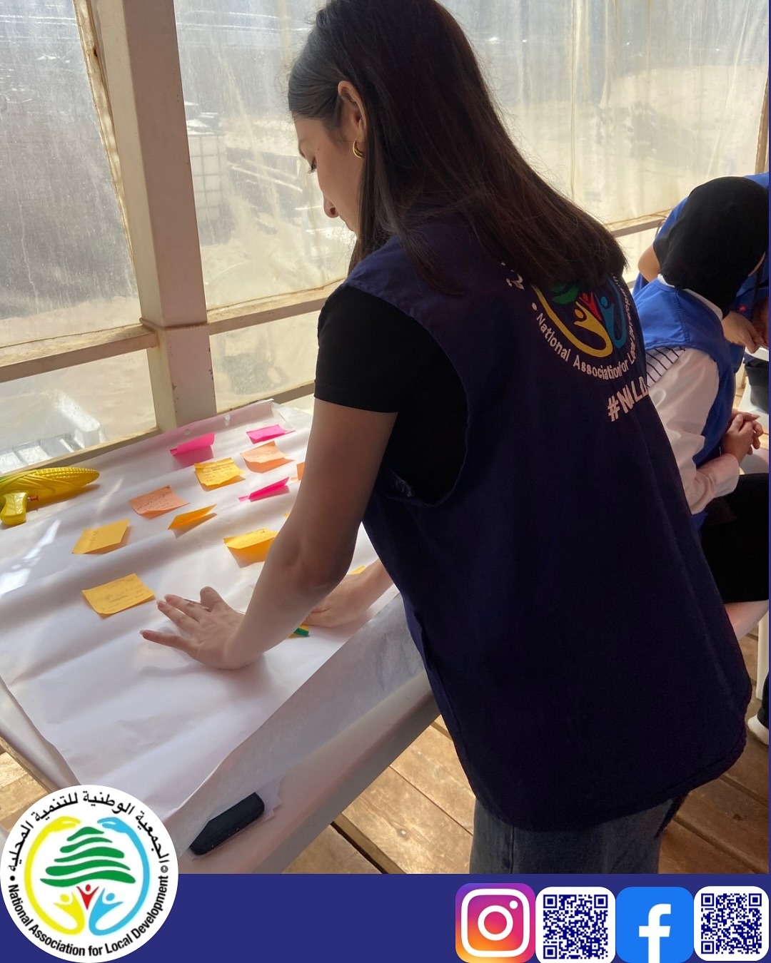 Students participating in community service training